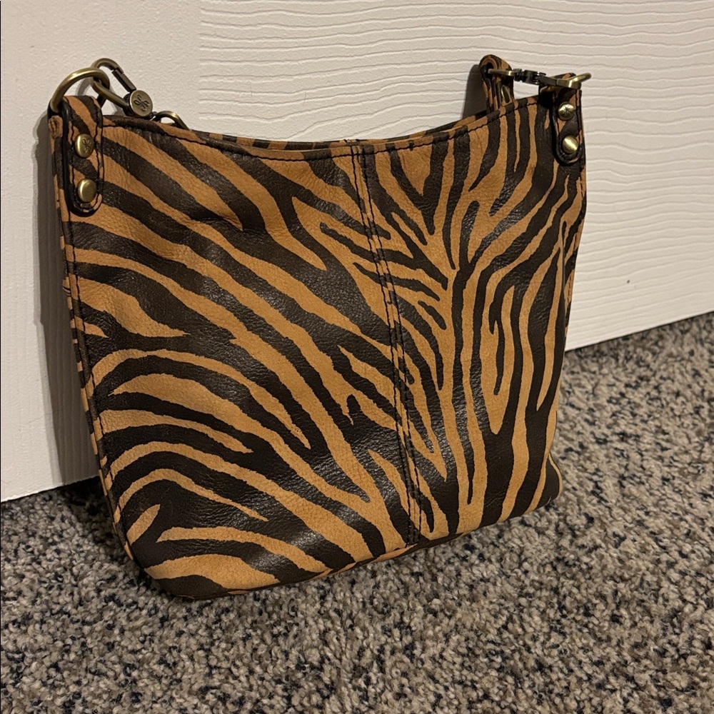 HOBO Zebra Print Crossbody Bag - Brown and Black